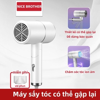 Máy Sấy Tóc Mini 2 Chiều Nóng Lạnh Công Suất 1500W, 3 Chế Độ Chăm Sóc Tóc Ion Ánh Sáng Xanh Bảo Vệ Tóc Bảo