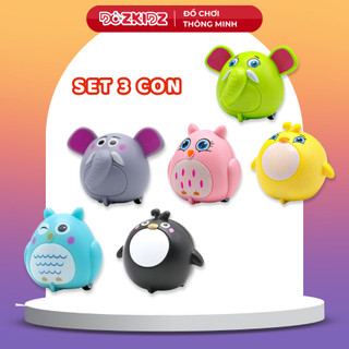Đồ chơi, bộ 3 con vật chạy đà ngộ nghĩnh mini size, đồ chơi cho bé từ 6 tháng tuổi trở lên - DOZKIDZ