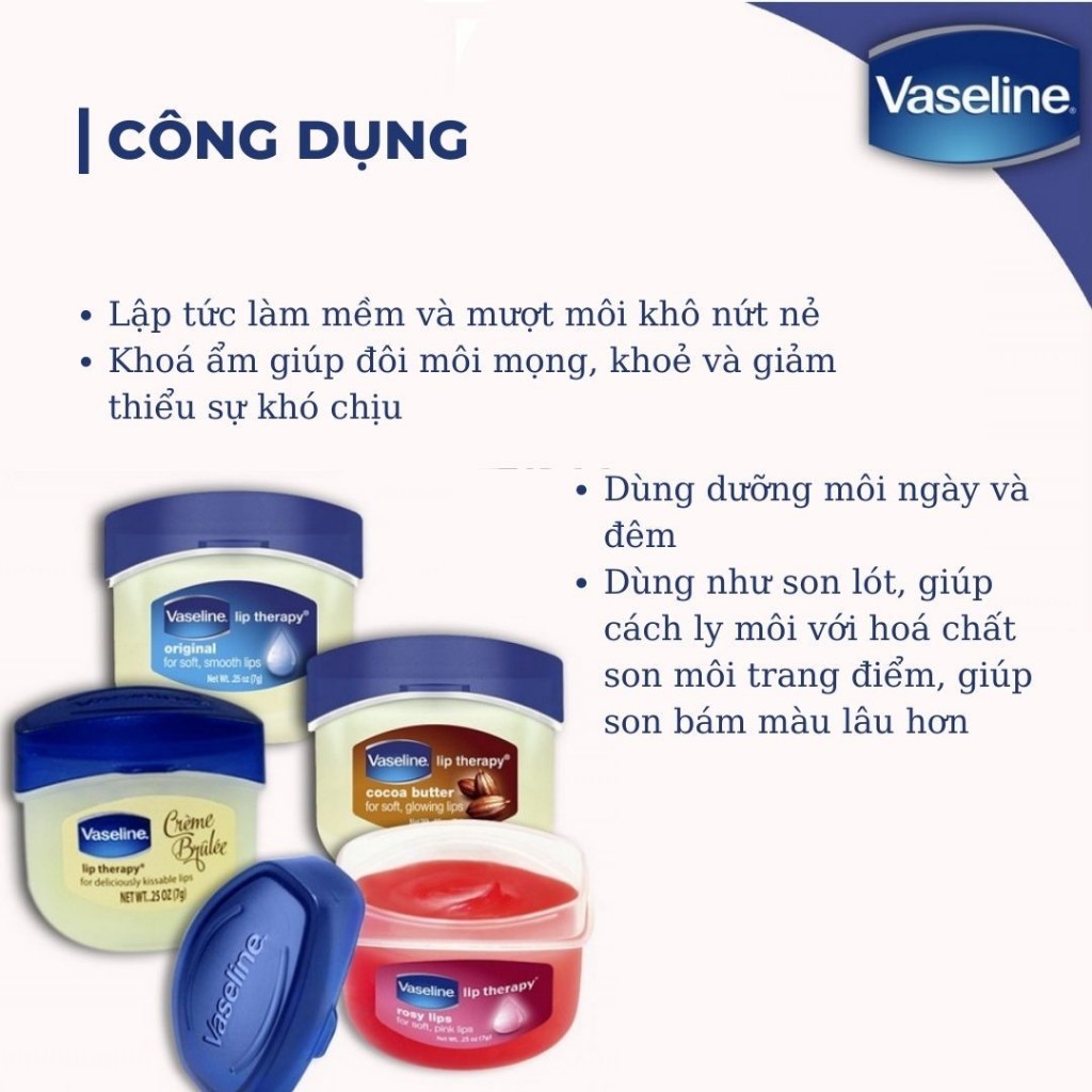Sáp Son dưỡng môi Vaseline Lip Therapy Rosy 4.8g 7g