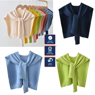 Khăn quàng choàng cổ len khoác giả áo đẹp cho nữ iLita kẻ sọc chất dệt kim mềm mịn cao cấp thủy thủ phong cách Hàn Quốc