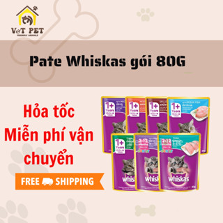  Pate Whiskas gói 80g cho mèo. 