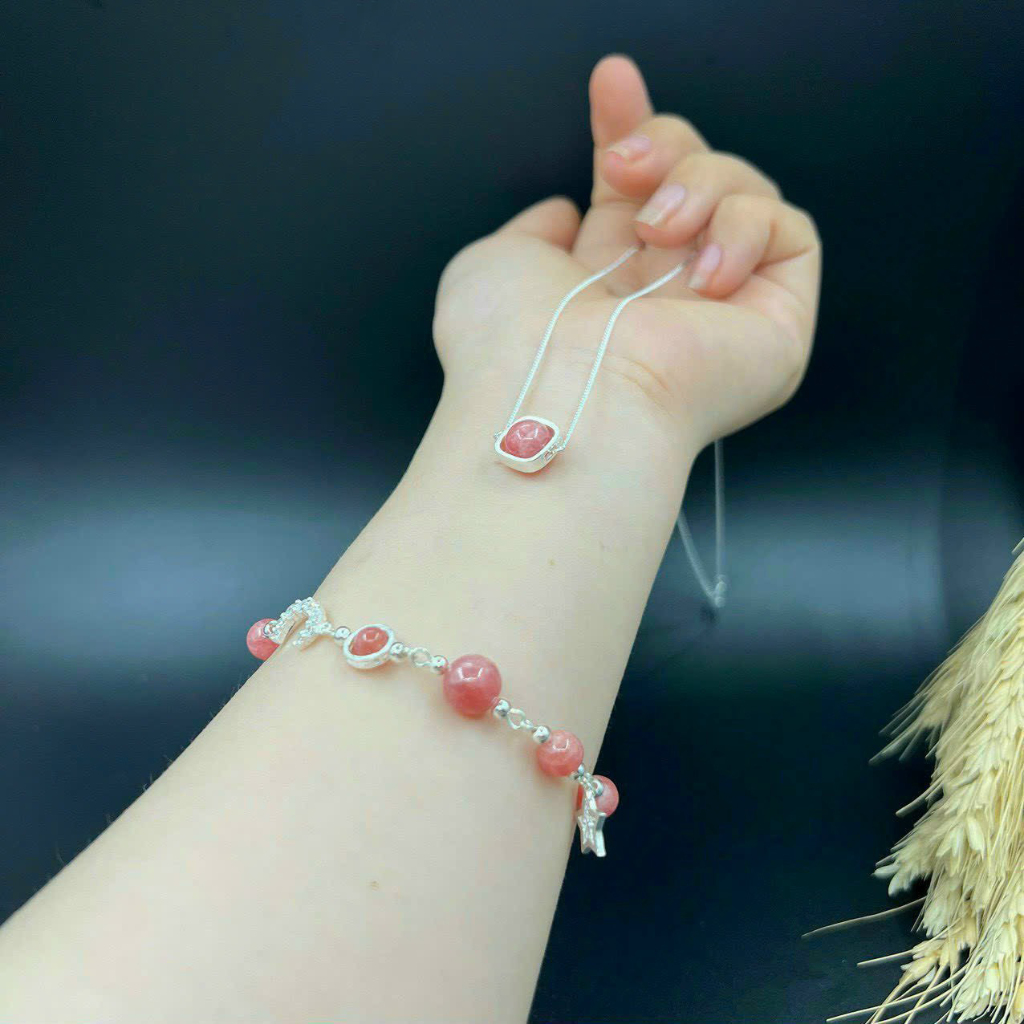 Charm bạc bọc đá dạng vuông loại dày - Charm Bạc 925 - Mã CB006