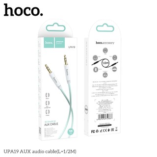 Dây cáp, dây line, dây chuyển đổi âm thanh, tín hiệu - hoco upa19 - green, aux audio, dài 1m, 2 đầu jack 3.5mm