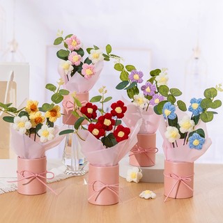 Bó hoa len handmade xinh xắn trang trí decor bàn học quà tặng sinh nhật lễ tốt nghiệp