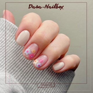 Nail box cho tay dasa form NGẮN thiết kế vườn hoa mix màu pastel tươi trẻ GIÁ RẺ tặng keo dán móng đi học đi chơi