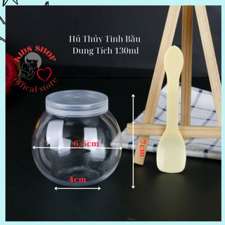 Hủ thủy tinh làm sữa chua dáng bầu 130ml _ hủ thủy tinh bầu nắp nhựa