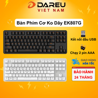 Bàn phím cơ không dây Dareu EK807G Black / White (Blue/ Brown/ Red D switch)