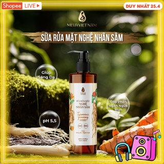Sữa Rửa Mặt Nghệ Nhân Sâm MELA Góp Phần Ngăn Ngừa Mụn, Hỗ Trợ Làm Sáng Da 200ml - ML08A