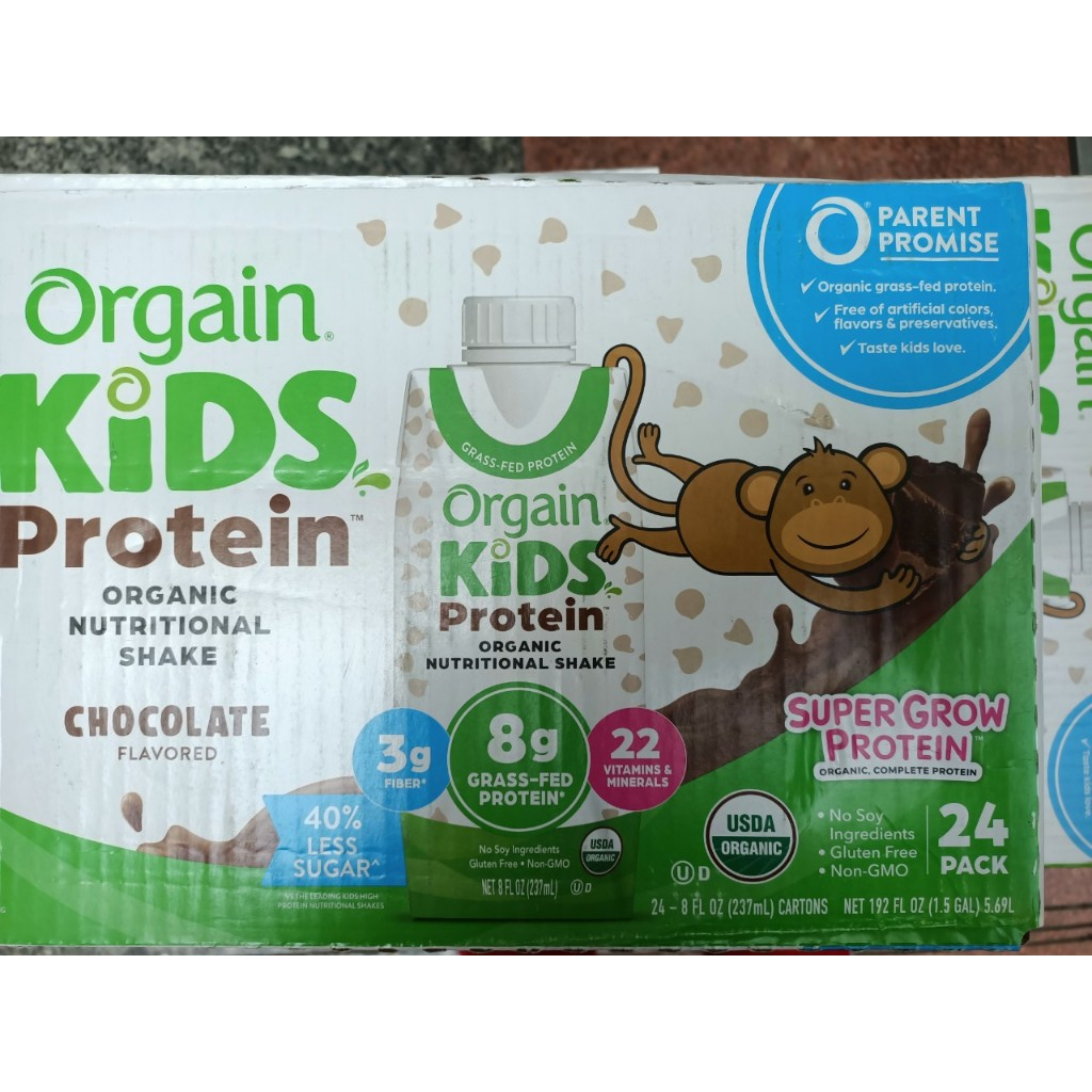 [ Date 2026 ] Sữa Khỉ hữu cơ Organic Orgain Kids Protein Chocolate 237 ml x 24 hộp - Hàng nội địa Mỹ