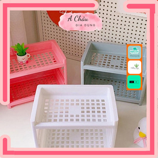 Kệ nhựa mini đựng đồ đa năng 2 tầng để nhà tắm bàn trang điểm xinh xinh🌺Achau362 🍓Gía đựng đồ mini đa chức năng