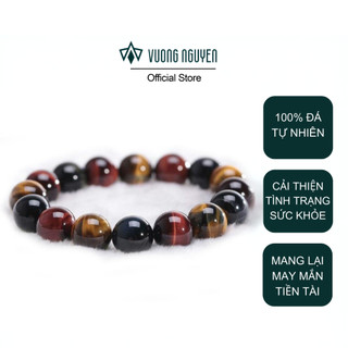 Vòng tay mắt hổ đa sắc cao cấp Vương Nguyên, vòng tay phong thủy bổ trợ thể lực và đề kháng