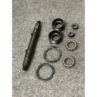 Bộ nồi và trục giữa xe đạp màu đen kèm vòng bi