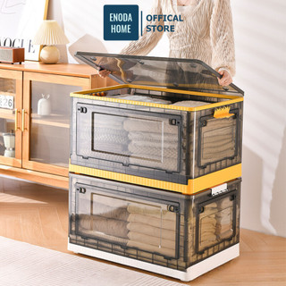  Hộp Nhựa Gấp Gọn ENODA HOME Tủ Đựng Đồ Trong Suốt Dung Tích Lớn Có Thể Xếp Chồng Lên Nhau Có Bánh Xe Tiện Lợi Q042 