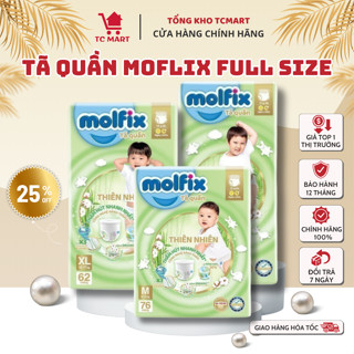 Tã/Bỉm Quần Thiên Nhiên Molfix - Gói cực đại giá rẻ - Bỉm Quần Thấm Hút Sợi Tre Tự Nhiên Và Bông Organic - Đủ size