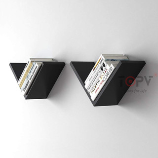Kệ sách gỗ ziczac  giá sách treo tường tủ để đựng đỡ kê vở cho bé decor nhỏ mini giá rẻ trắng  HN