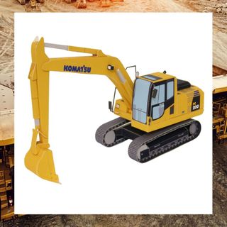 Bộ lắp ghép mô hình giấy 3D xe công trường - Máy xúc