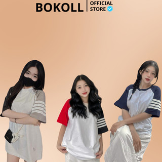 Áo thun thom brownee phối màu sọc tay nam nữ vải cotton form oversize phong cách luxury and casual