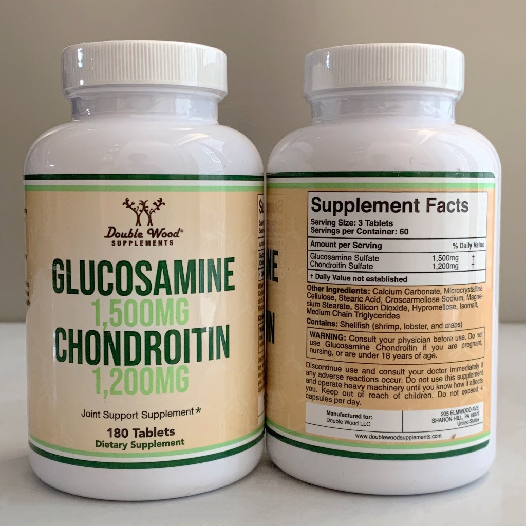 Glucosamine 1500mg + Chondrotin 1200mg 180 viên ''Double Wood'' : Bảo vệ sức khỏe xương khớp