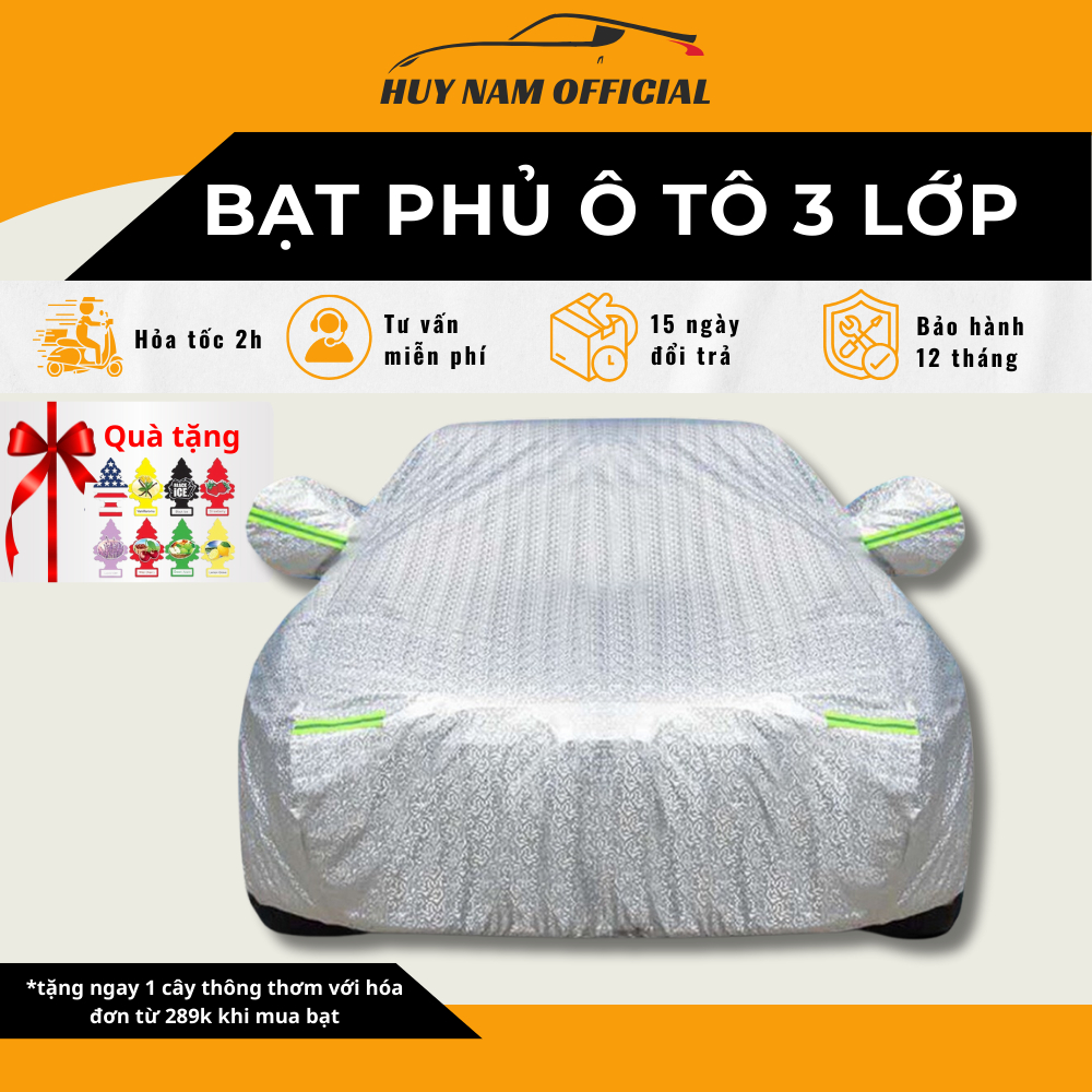  Bạt Phủ Xe Ô TÔ - Loại 3 Lớp Loại Cao Cấp - Bạt Trùm Xe Ô TÔ 4 Chỗ 5 Chỗ 7 Chỗ Bán Tải - Bạt phủ ô tô Bảo Hành 1 Năm 