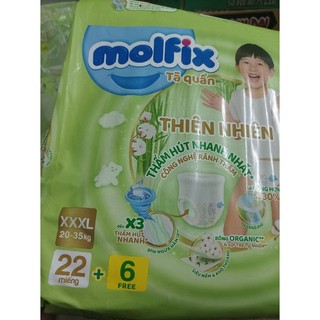 Tã/bỉm quần Molfix Thiên nhiên Jumbo xxxl22+6