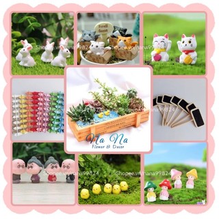 Phụ kiện tiểu cảnh thỏ trắng, cừu,...nhiều mẫu bằng nhựa trang trí tiểu cảnh, mô hình