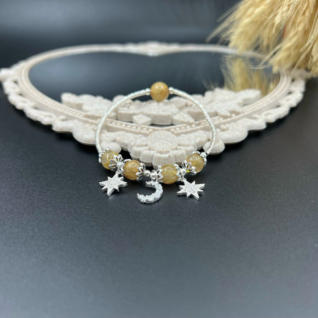 Charm bạc móc treo hình mặt trăng lưỡi liềm đính đá - Charm Bạc 925 - Mã CB236