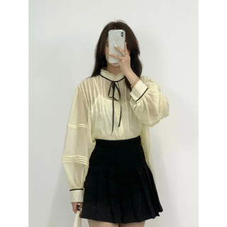 Set áo sơ mi đũi tơ voan cổ nơ kèm áo 2 dây - 247plus - somivoanto103_p4k4