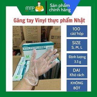 Găng Tay VINYL không bột SARAYA E Dùng trong thực phẩm, spa, công nghiệp(VINYL DISPOSABLE GLOVES)-100 CHIẾC/HỘP
