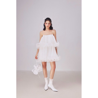 Đầm thiết kế dập ly hai tầng callie - des fleurs