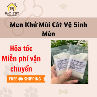 Men khử mùi, khử khuẩn cát vệ sinh mèo.