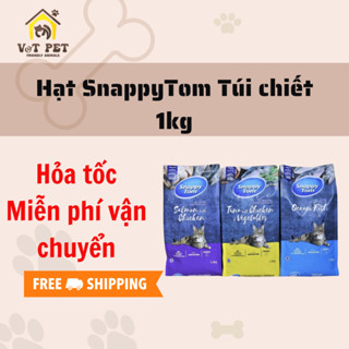  Thức ăn hạt Snappytom cho mèo túi chiết 1kg 