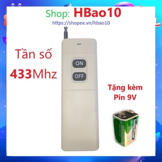 Remote điều khiển từ xa 3000m có 2 nút on off tần số hoạt động 433mhz - tặng kèm pin 9v