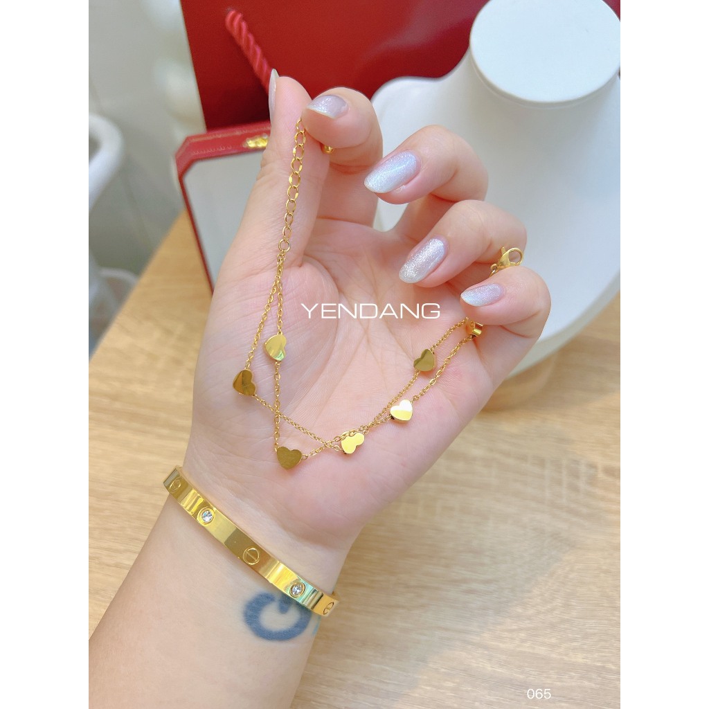 Lắc tay / chân titan tim đôi