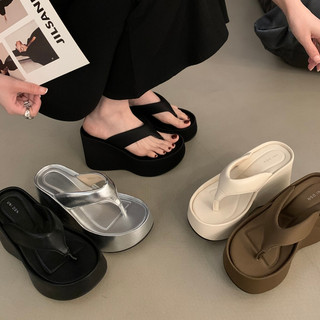 Dép xỏ ngón Kichi Shoes đế cao chất da dép kẹp đi biển siêu tôn dáng tăng chiều cao độn đế mã M518