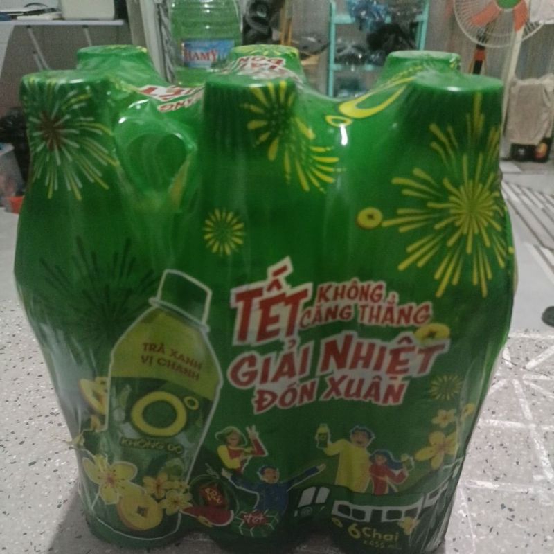 Trà xanh 0 độ chai 455ml lóc 6 chai