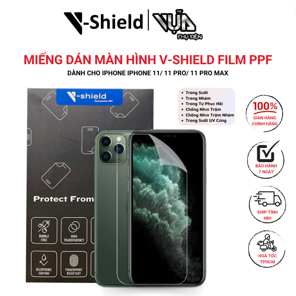 Mua 1 Tặng 1 Miếng Dán Màn Hình V-Shield Film Ppf Cao Cấp Cho Iphone 11/ 11 Pro/ 11 Pro Max