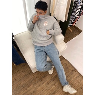 YESSIR - Half Zip Sweater Pullover - Áo khoác cổ cao thêu Da chữ S