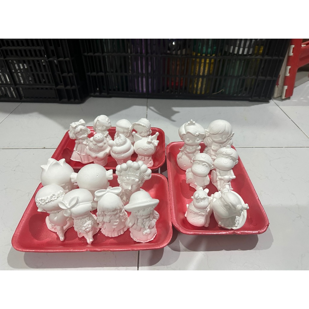 Set 10 tượng mini 4D, size 6cm-10cm [chưa kèm màu cọ]