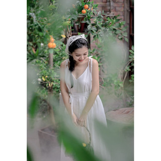 Đầm maxi bèo lai freesize ( ảnh thật)