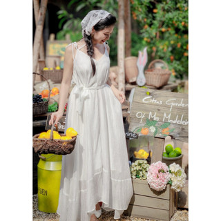 Đầm maxi bèo lai freesize ( ảnh thật)