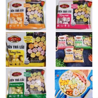 viên thả lẩu bánh bao 3 màu lacusina gói 500g, viên trứng cá, viên trứng tôm, viên phô mai trứng muối , viên răng mực