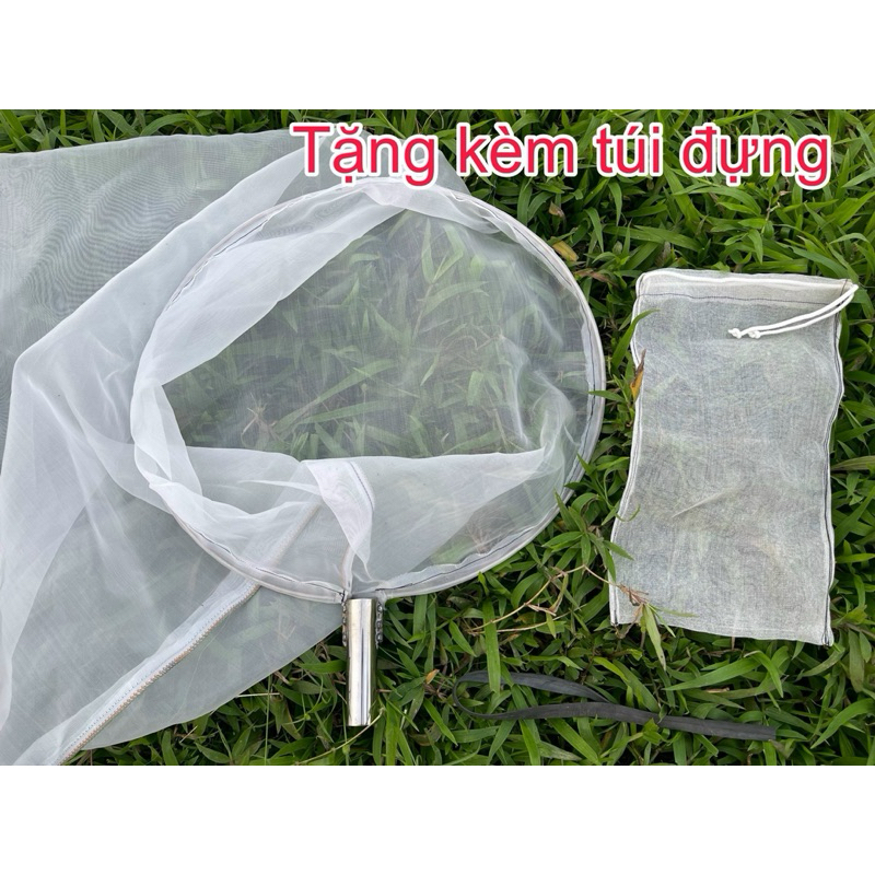 Vợt cào cào Vợt châu chấu tiện lợi tặng kèm túi lưới Inox 304 cao cấp đường kính 50cm Huyền Trần