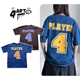 Áo thun 4Art PLAYER VER 2 Cotton 2 chiều 235gsm Hình in lụa Oversized Unisex Nâu Xanh Navy