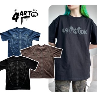 Áo thun 4Art DRAGON BONE Cotton 2 chiều 235gsm Hình in nổi Oversized Unisex Đen Nâu Xanh Navy