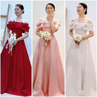 Đầm cưới, đầm đi bàn , cô dâu dạ hội trễ vai đính hoa lá siêu xinh fhll size s/m/l/xl