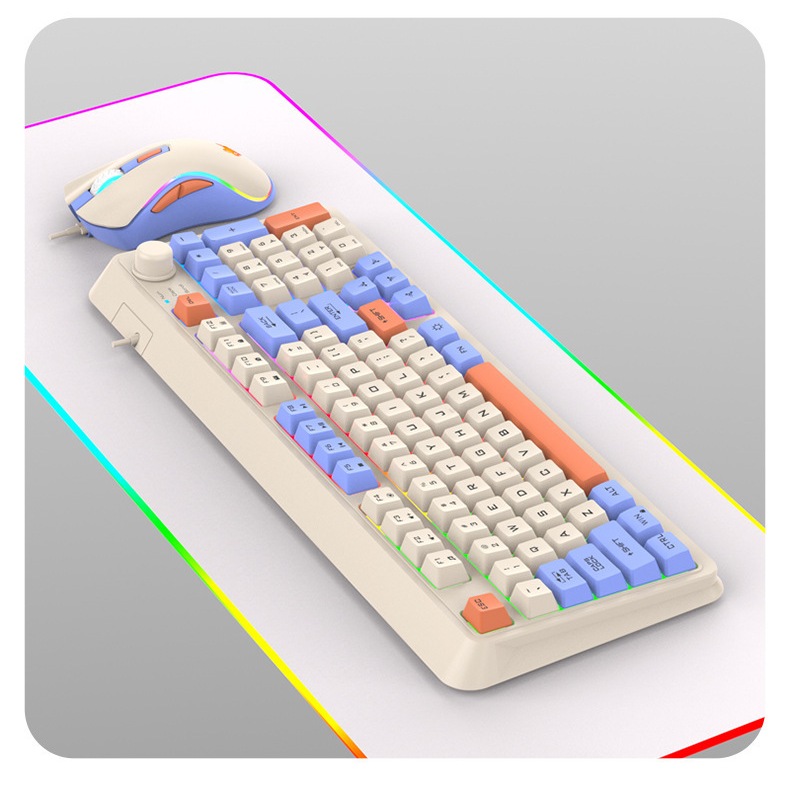 Hyun Silver Fox K82 Có Dây USB Cảm Giác Cơ Chơi Game Bàn Phím Dạ Quang Máy Tính Để Bàn Máy Tính Note