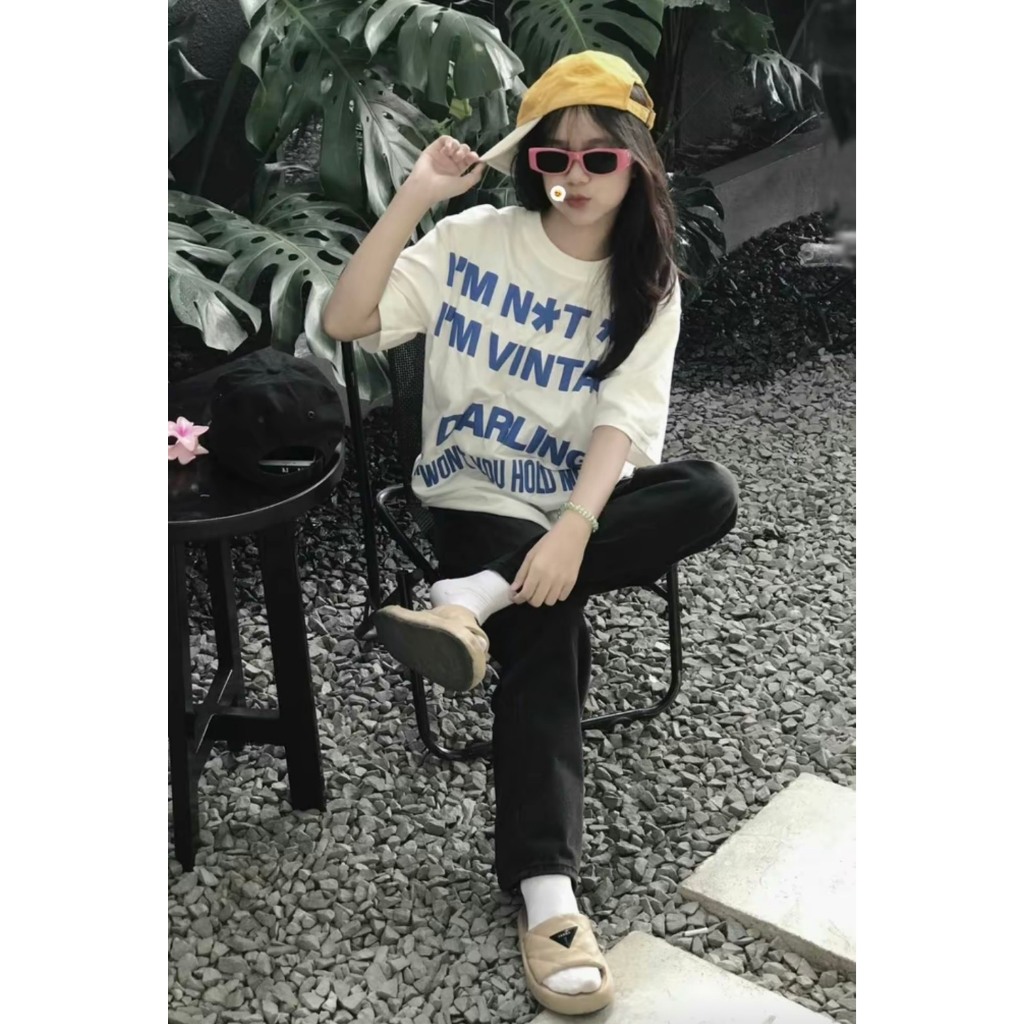 Áo Thun Nam nữ cổ tròn in chữ DARLING A168, áo phông tay lỡ phong cách đường phố 2024 | BigBuy360 - bigbuy360.vn