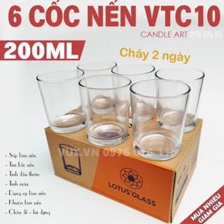 Hộp 06 Cốc VTC10 Làm Nến Bơ Cúng Dường 200ml Cháy 2 Ngày - Nguyên Liệu Làm Nến Thơm, Nến Bơ Cúng Dường