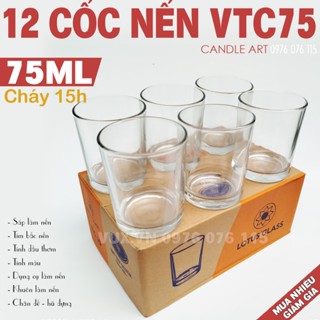 Hộp 12 Cốc Làm Nến VTC 75 Cúng Dường 70ml - Nguyên Liệu Làm Nến Thơm, Nến Bơ Cúng Dường, Đèn Cầy