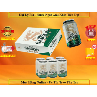 ✅ [Hỏa Tốc HCM] Thùng 24 Lon Bia Sài Gòn Xanh Tết 2025, Bia Ngon Sài Gòn Lager - Thể Tích 330ML Chính Hãng